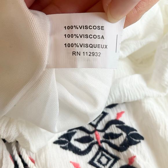 Exist Women Dress size M Half Sleeve Off Shoulder Vneck Above Knee Embroid White - Picture 7 of 8